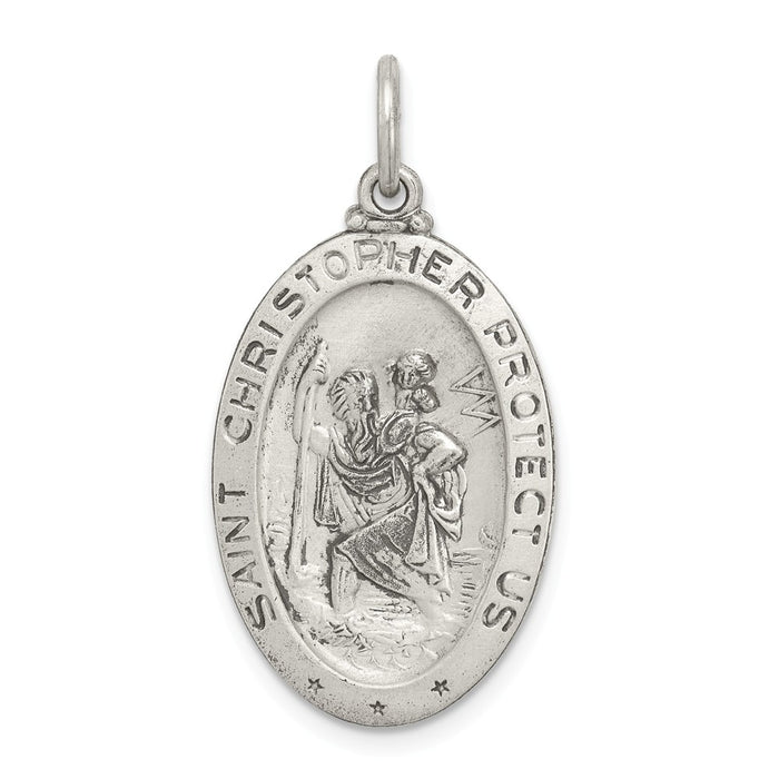 Million Charms 925 Sterling Silver St.Christopher Sports Football Medal