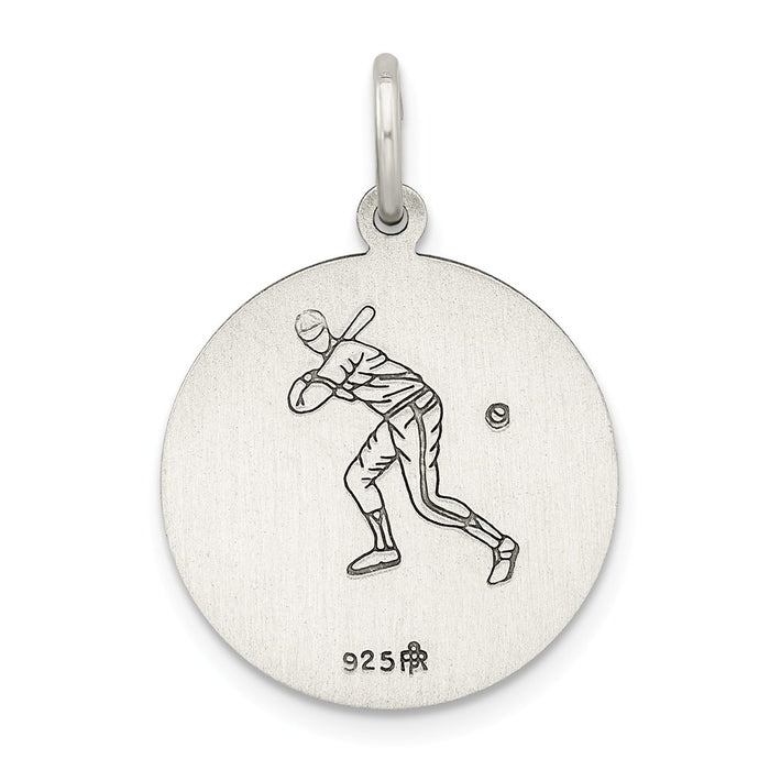 Million Charms 925 Sterling Silver Religious Saint Christopher Sports Baseball Medal