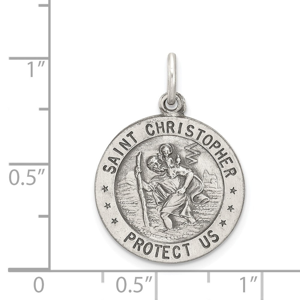 Million Charms 925 Sterling Silver Religious Saint Christopher Sports Baseball Medal