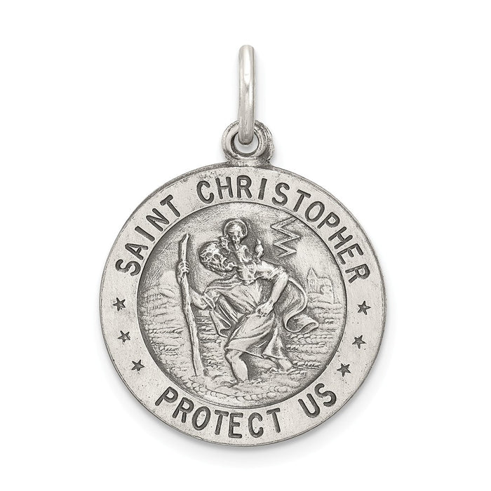 Million Charms 925 Sterling Silver Religious Saint Christopher Sports Baseball Medal