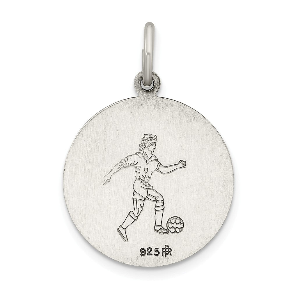 Million Charms 925 Sterling Silver Religious Saint Christopher Sports Soccer Medal