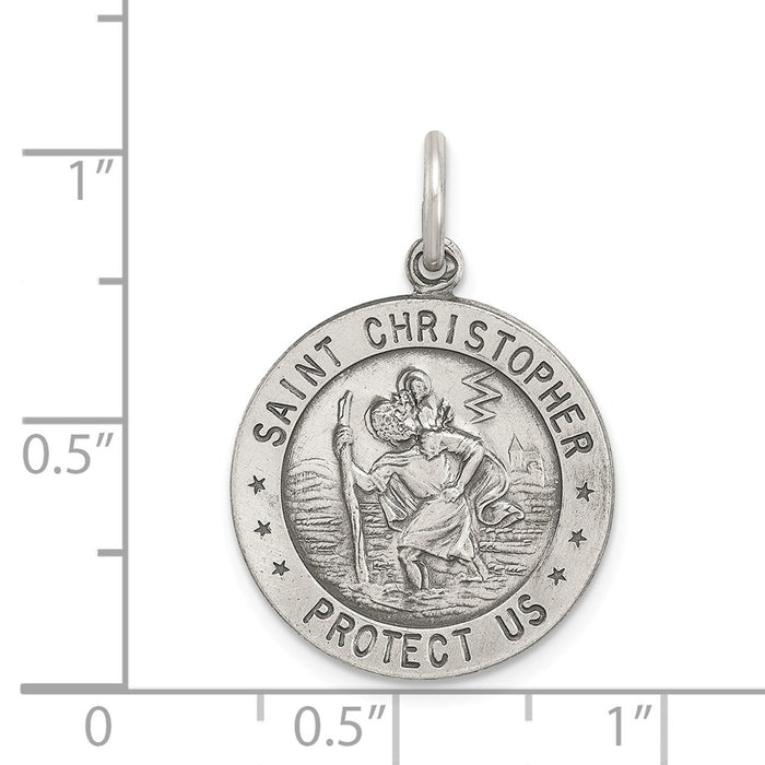 Million Charms 925 Sterling Silver Religious Saint Christopher Sports Soccer Medal
