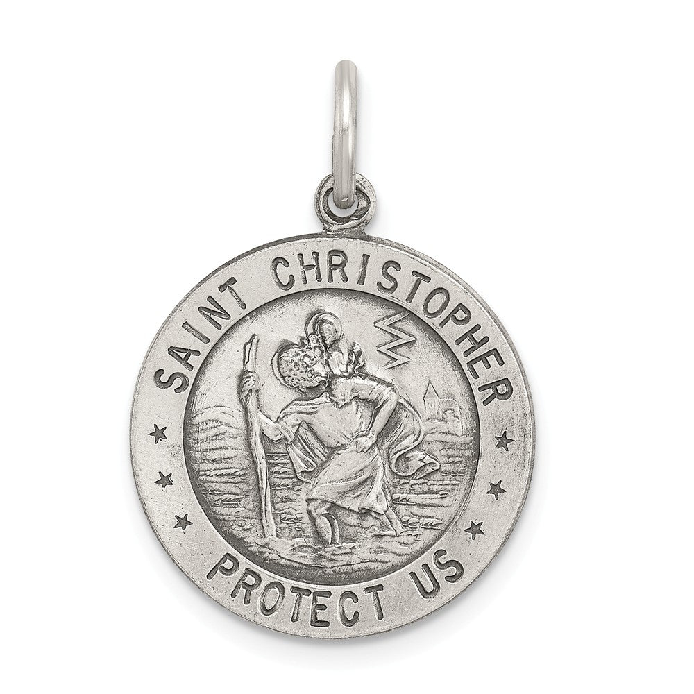 Million Charms 925 Sterling Silver Religious Saint Christopher Sports Soccer Medal