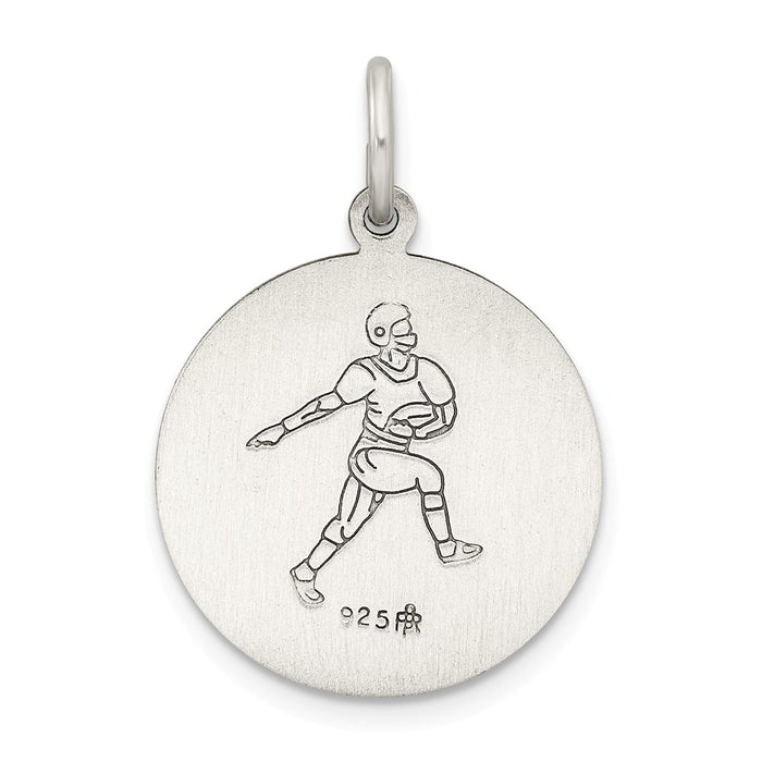 Million Charms 925 Sterling Silver Religious Saint Christopher Sports Football Medal