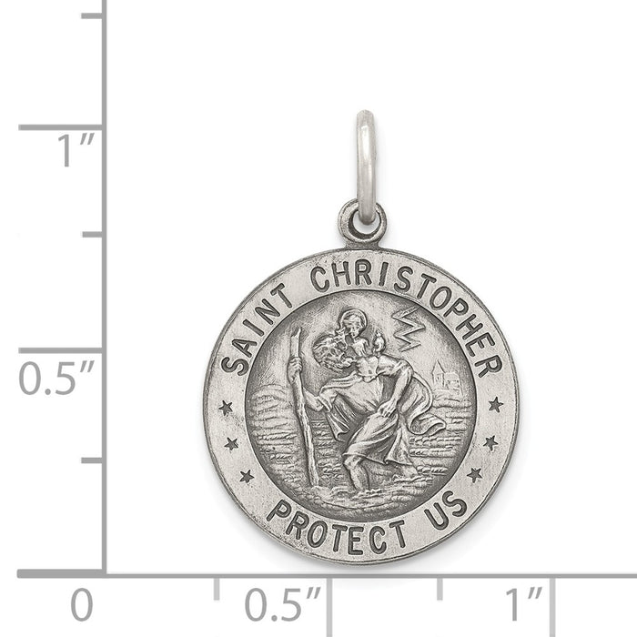 Million Charms 925 Sterling Silver Religious Saint Christopher Sports Football Medal