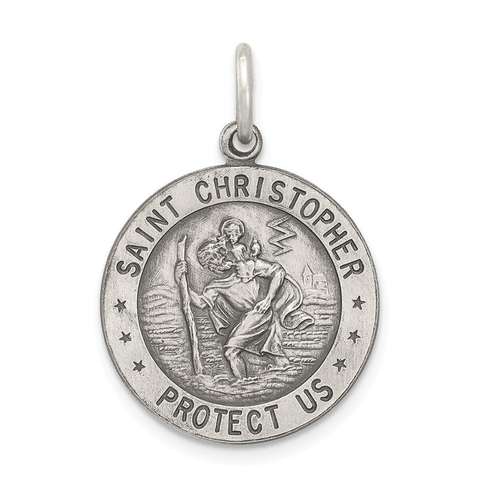 Million Charms 925 Sterling Silver Religious Saint Christopher Sports Football Medal