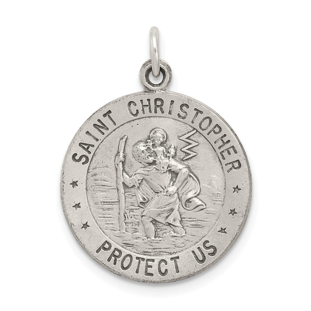 Million Charms 925 Sterling Silver Religious Saint Christopher Sports Basketball Medal