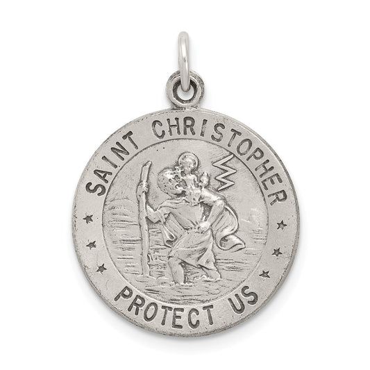 Million Charms 925 Sterling Silver Religious Saint Christopher Sports Basketball Medal
