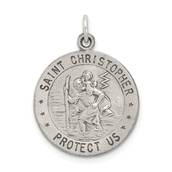 Million Charms 925 Sterling Silver Religious Saint Christopher Sports Basketball Medal