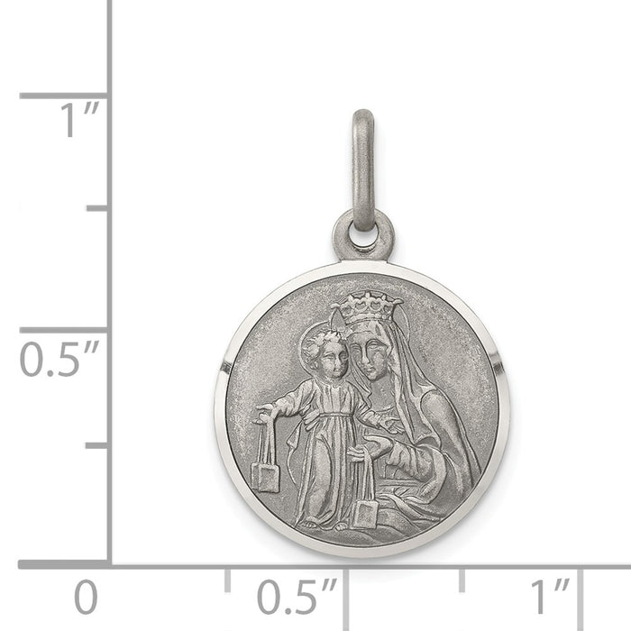 Million Charms 925 Sterling Silver Relgious Our Lady Of Mount Carmel Medal