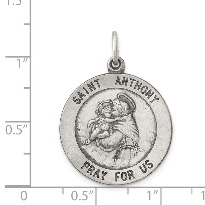 Million Charms 925 Sterling Silver Antiqued Religious Saint Anthony Medal