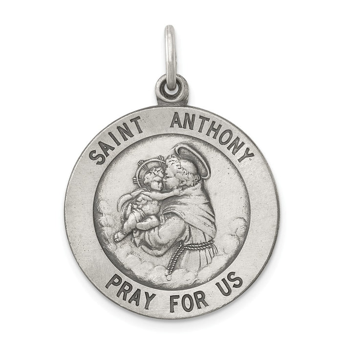 Million Charms 925 Sterling Silver Antiqued Religious Saint Anthony Medal
