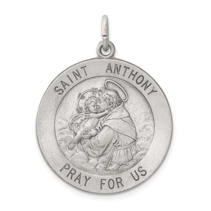 Million Charms 925 Sterling Silver Antiqued Religious Saint Anthony Medal