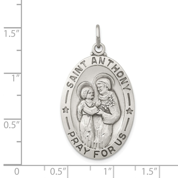 Million Charms 925 Sterling Silver Antiqued Religious Saint Anthony Medal