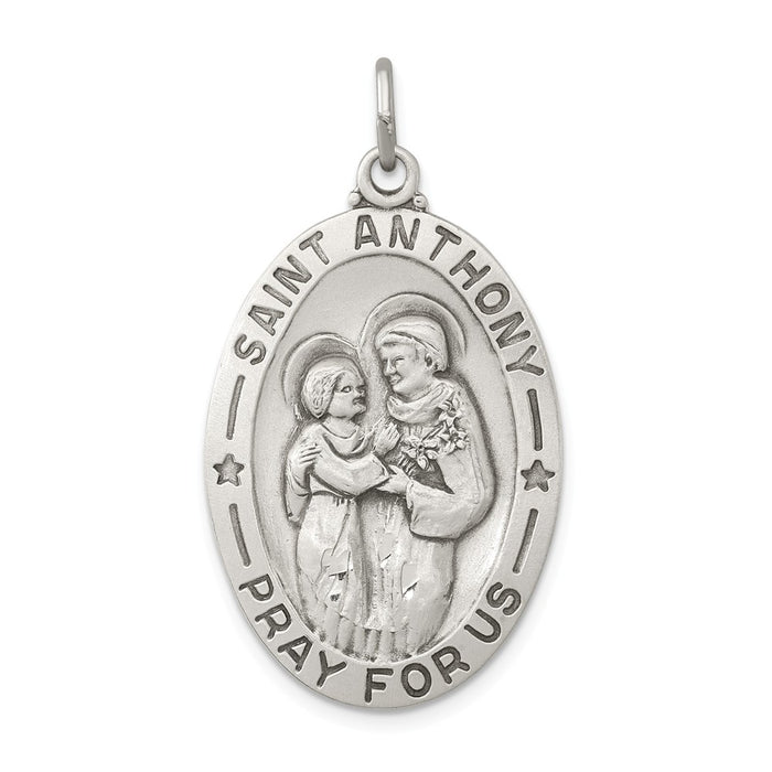 Million Charms 925 Sterling Silver Antiqued Religious Saint Anthony Medal