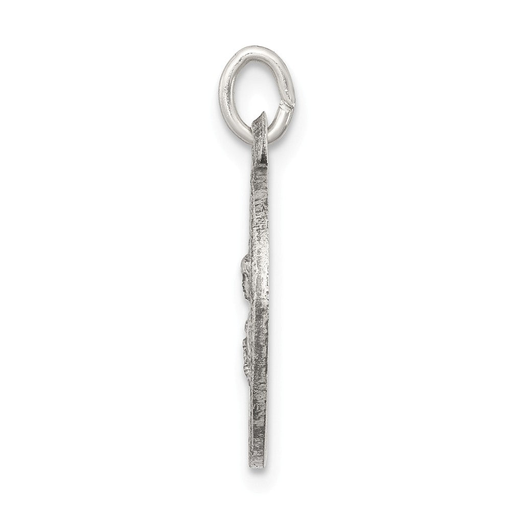Million Charms 925 Sterling Silver Antiqued Religious Saint Barbara Medal
