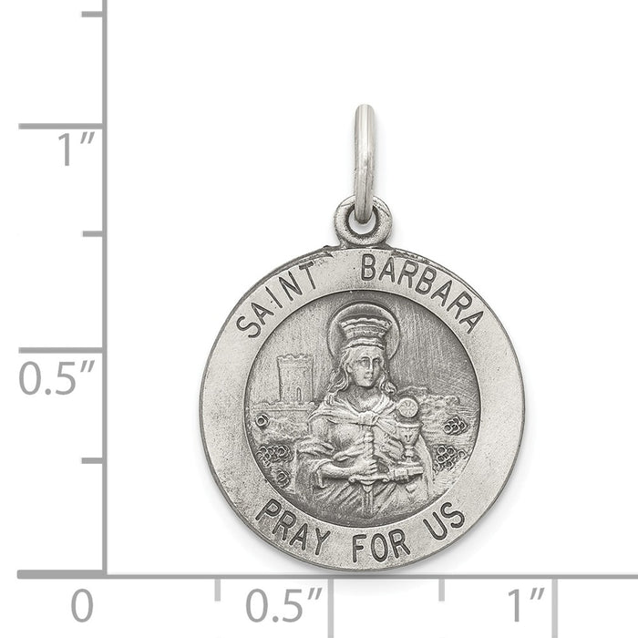 Million Charms 925 Sterling Silver Religious Saint Barbara Medal