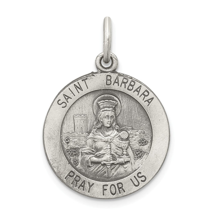 Million Charms 925 Sterling Silver Religious Saint Barbara Medal