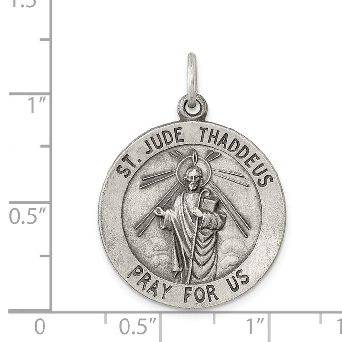 Million Charms 925 Sterling Silver Religious Saint Jude Thaddeus Medal