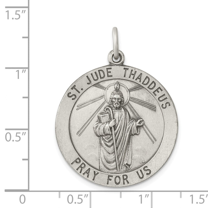 Million Charms 925 Sterling Silver Religious Saint Jude Thaddeus Medal