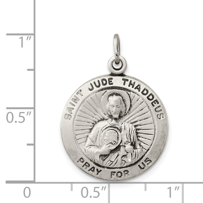 Million Charms 925 Sterling Silver Religious Saint Jude Thaddeus Medal