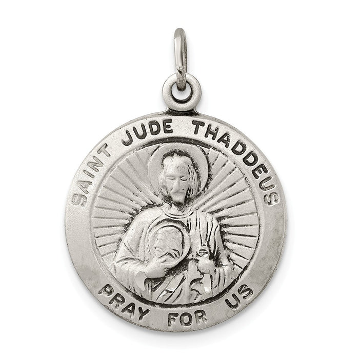Million Charms 925 Sterling Silver Religious Saint Jude Thaddeus Medal