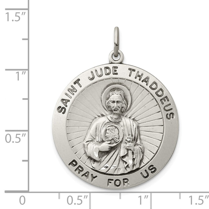 Million Charms 925 Sterling Silver Religious Saint Jude Thaddeus Medal