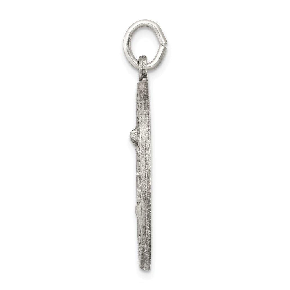 Million Charms 925 Sterling Silver Antiqued Religious Saint Michael Medal