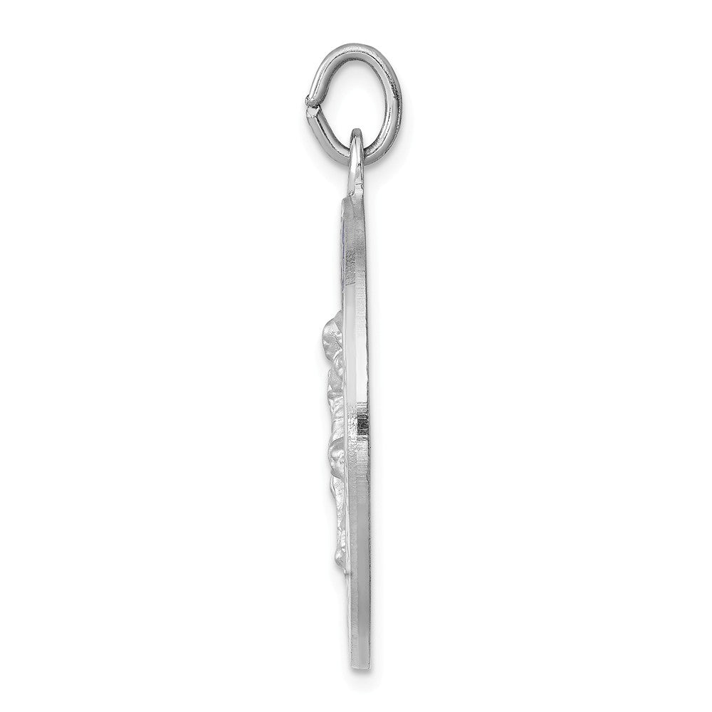 Million Charms 925 Sterling Silver Rhodium-Plated Enameled Religious Saint Michael Medal