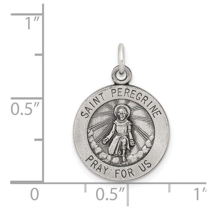 Million Charms 925 Sterling Silver Religious Saint Peregrine Medal