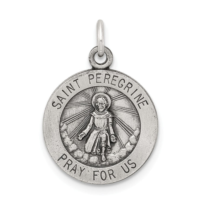 Million Charms 925 Sterling Silver Religious Saint Peregrine Medal