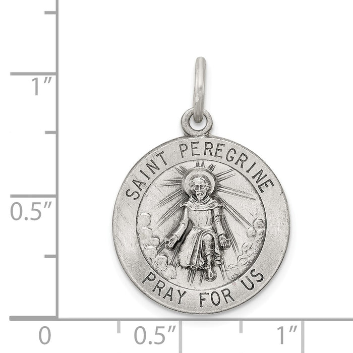 Million Charms 925 Sterling Silver Religious Saint Peregrine Medal