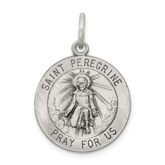 Million Charms 925 Sterling Silver Religious Saint Peregrine Medal