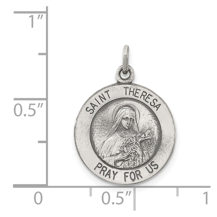 Million Charms 925 Sterling Silver Religious Saint Theresa Medal