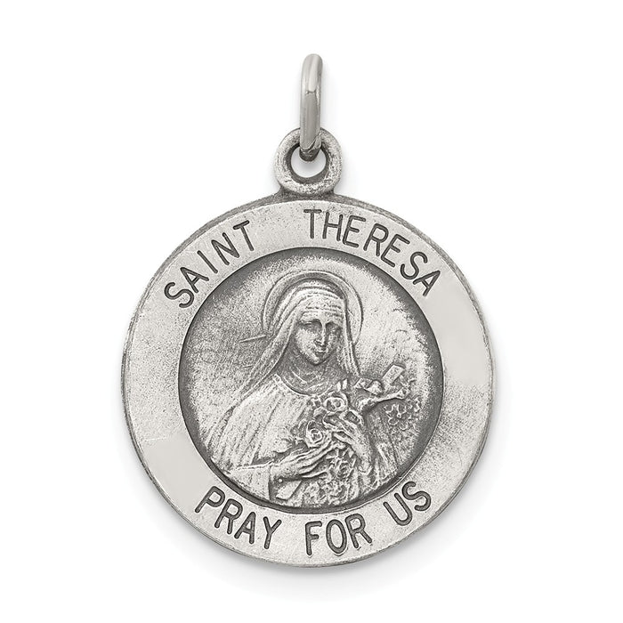 Million Charms 925 Sterling Silver Religious Saint Theresa Medal