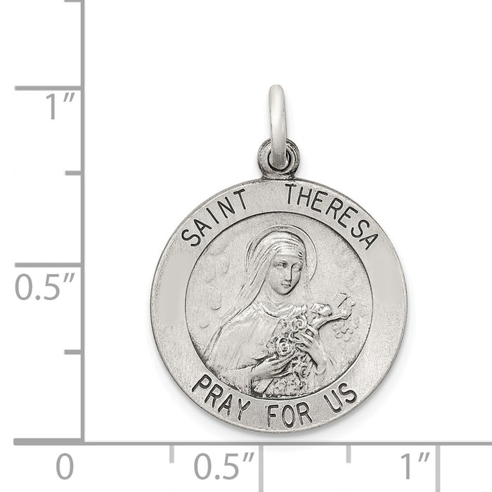 Million Charms 925 Sterling Silver Religious Saint Theresa Medal