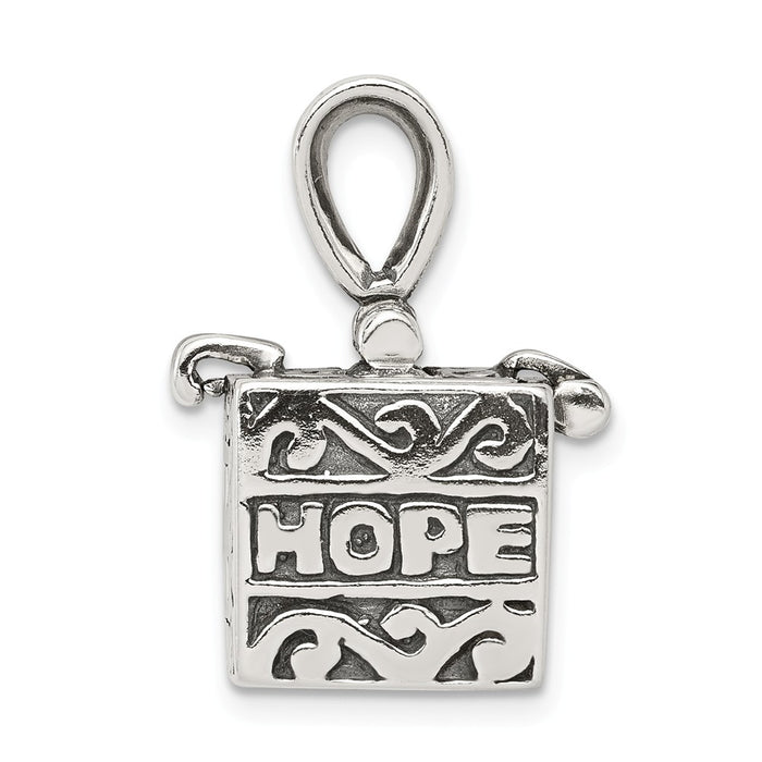 Million Charms 925 Sterling Silver Faith & Hope Prayer Box Pendant