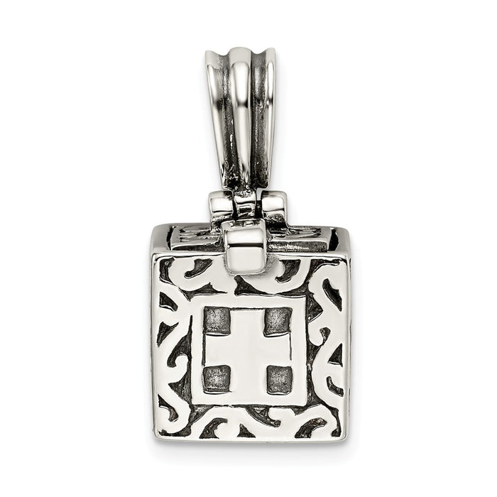 Million Charms 925 Sterling Silver Faith & Hope Prayer Box Pendant