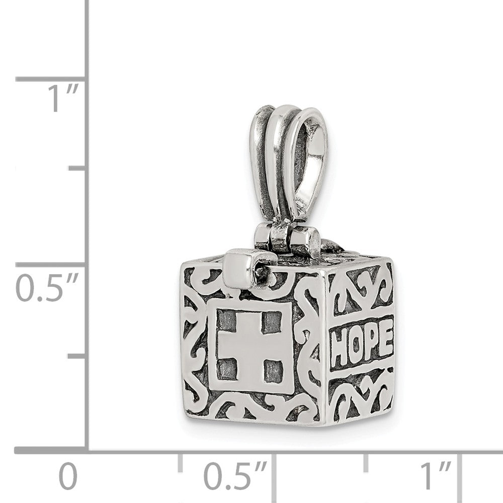 Million Charms 925 Sterling Silver Faith & Hope Prayer Box Pendant