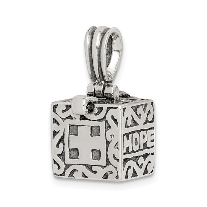 Million Charms 925 Sterling Silver Faith & Hope Prayer Box Pendant