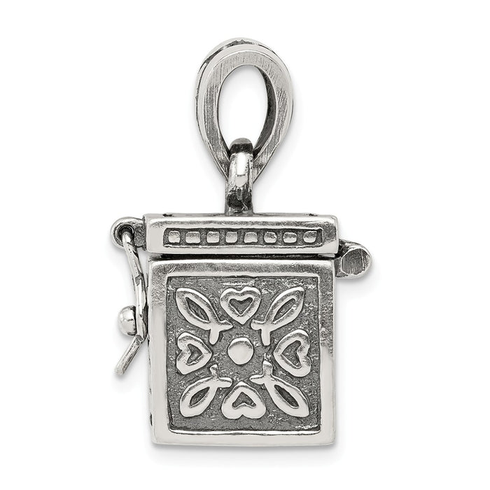 Million Charms 925 Sterling Silver Square Prayer Box Pendant