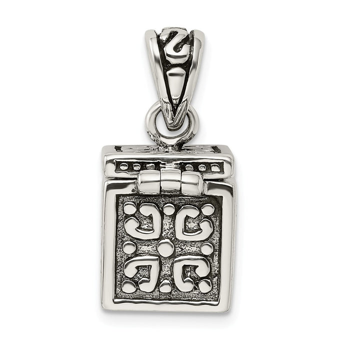Million Charms 925 Sterling Silver Square Prayer Box Pendant