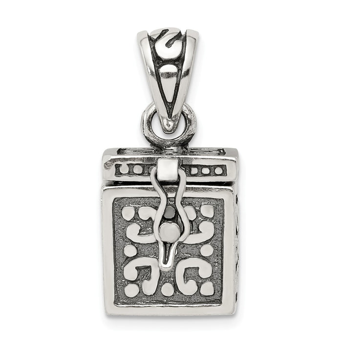 Million Charms 925 Sterling Silver Square Prayer Box Pendant