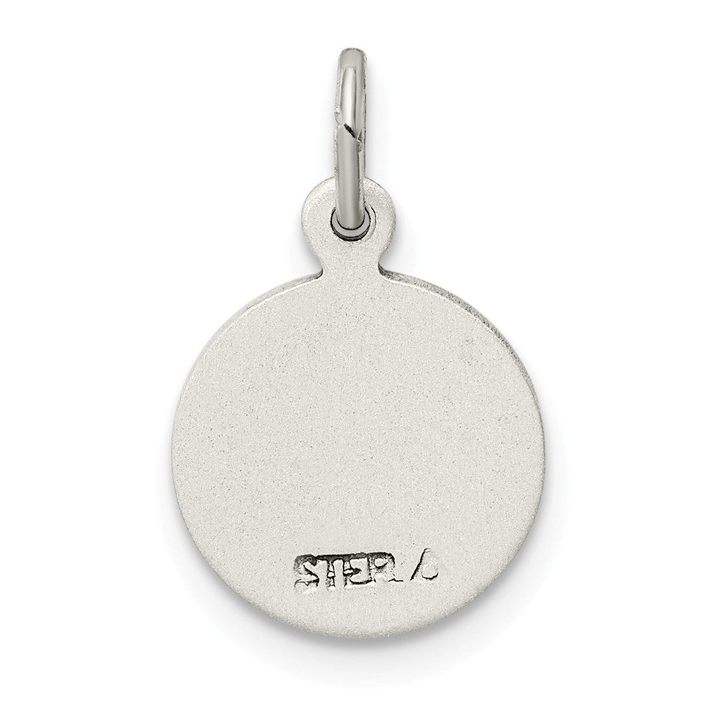 Million Charms 925 Sterling Silver Antiqued Religious Baptism Medal