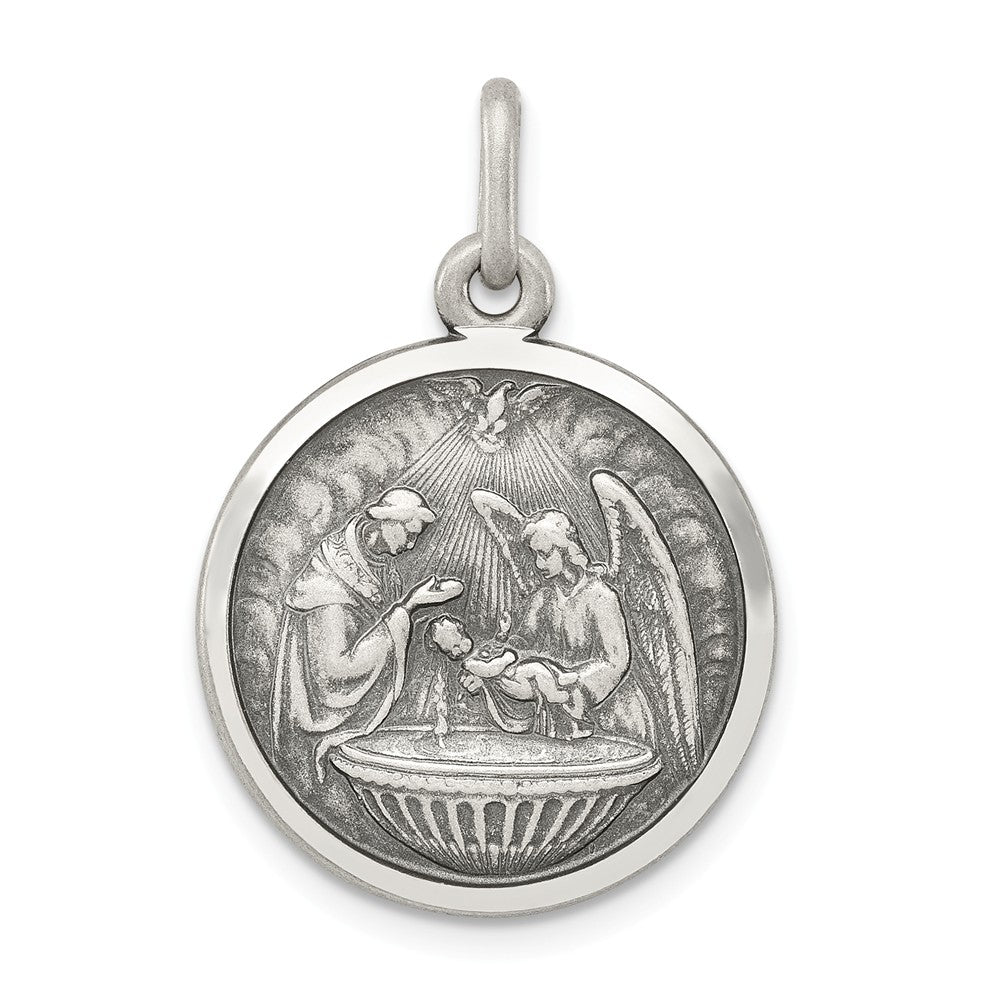 Million Charms 925 Sterling Silver Religious Baptism Medal