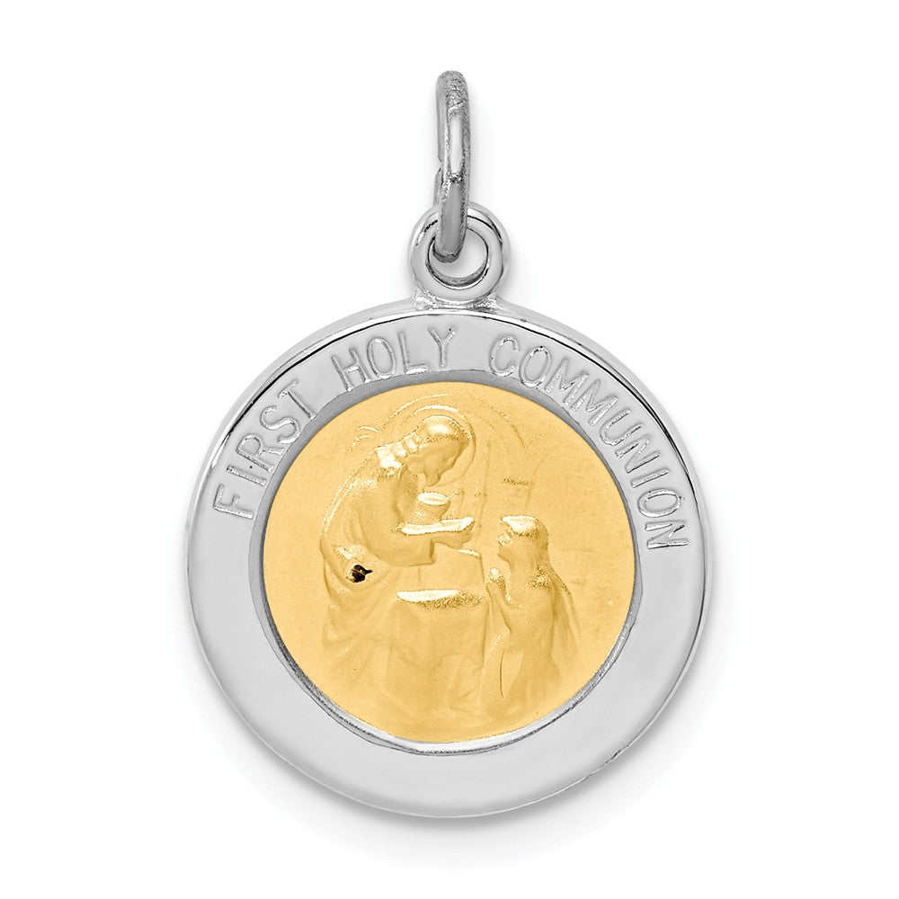 Million Charms 925 Sterling Silver Rhodium-Plated & Vermeil Religious Holy Communion Medal