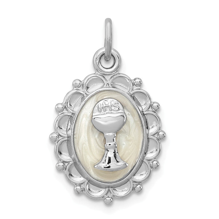 Million Charms 925 Sterling Silver Rhodium-Plated Religious Holy Communion Charm