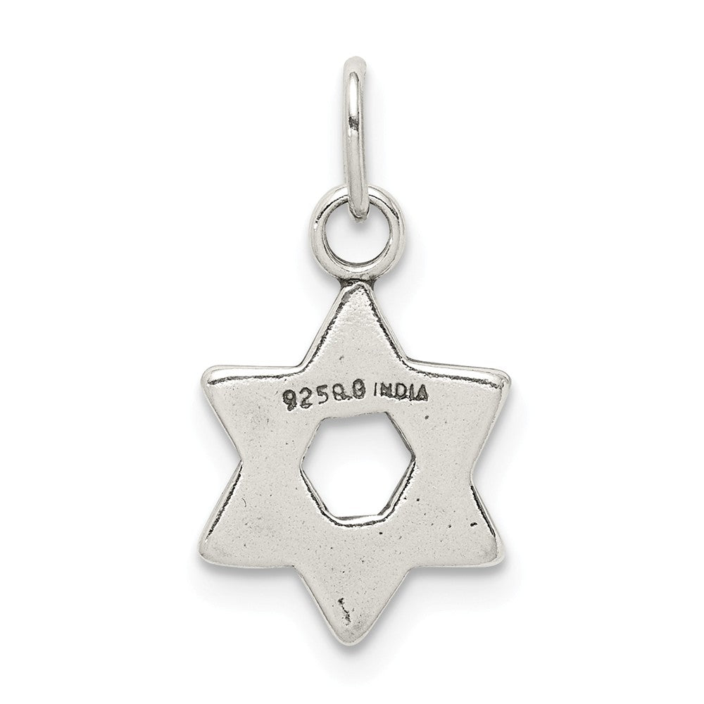 Million Charms 925 Sterling Silver Antiqued Religious Jewish Star Of David Charm