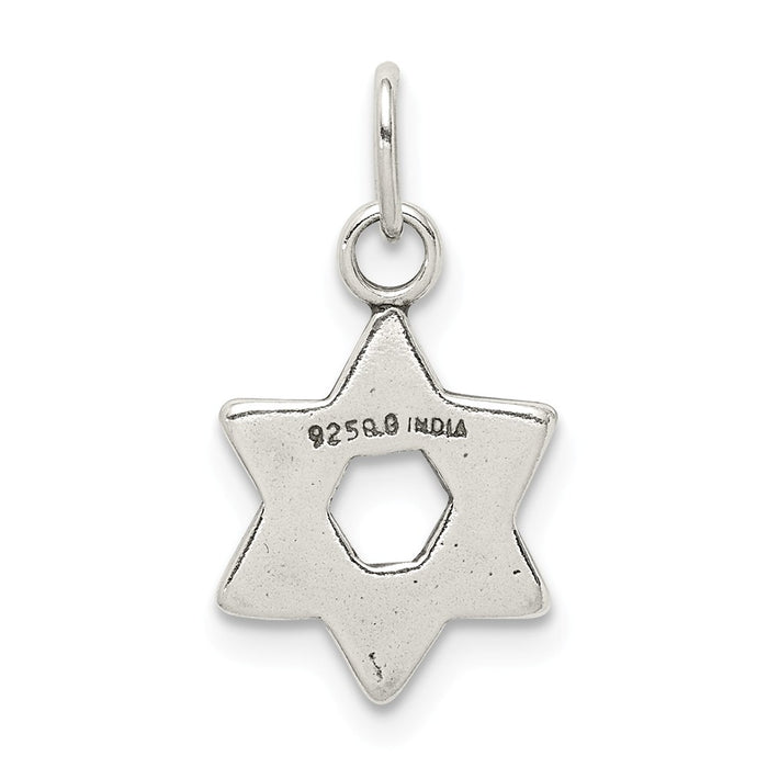 Million Charms 925 Sterling Silver Antiqued Religious Jewish Star Of David Charm