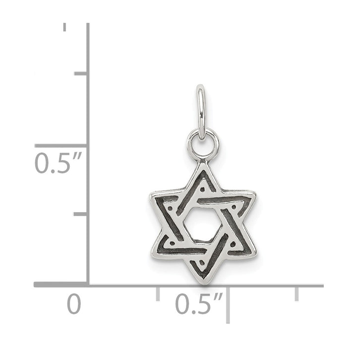 Million Charms 925 Sterling Silver Antiqued Religious Jewish Star Of David Charm